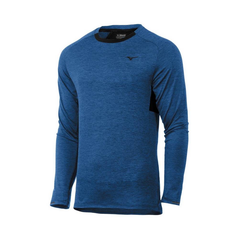 Sudaderas Mizuno Alpha Long Sleeve Hombre Azules España OXMV-53980